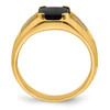 Lex & Lu 14k Yellow Gold Onyx & Diamond Men's Ring LAL4472 - 2 - Lex & Lu