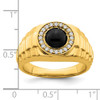 Lex & Lu 14k Yellow Gold Onyx & Diamond Men's Ring LAL4473 - 3 - Lex & Lu