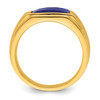 Lex & Lu 14k Yellow Gold Created Sapphire & Diamond Men's Ring LAL4475 - 2 - Lex & Lu