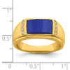 Lex & Lu 14k Yellow Gold Created Sapphire & Diamond Men's Ring LAL4475 - 3 - Lex & Lu