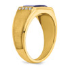 Lex & Lu 14k Yellow Gold Created Sapphire & Diamond Men's Ring LAL4475 - 7 - Lex & Lu