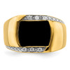 Lex & Lu 14k Yellow Gold Onyx & Diamond Men's Ring LAL4476 - 5 - Lex & Lu