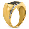 Lex & Lu 14k Yellow Gold Onyx & Diamond Men's Ring LAL4476 - 7 - Lex & Lu