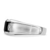 Lex & Lu 14k White Gold Onyx & Diamond Men's Ring LAL4477 - 4 - Lex & Lu