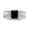 Lex & Lu 14k White Gold Onyx & Diamond Men's Ring LAL4477 - 5 - Lex & Lu