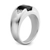 Lex & Lu 14k White Gold Onyx & Diamond Men's Ring LAL4477 - 7 - Lex & Lu