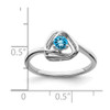 Lex & Lu 14k White Gold Blue Topaz Ring LAL4483 - 2 - Lex & Lu