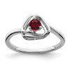 Lex & Lu 14k White Gold Created Ruby Ring - Lex & Lu