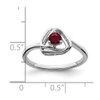 Lex & Lu 14k White Gold Created Ruby Ring - 2 - Lex & Lu