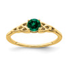 Lex & Lu 10k Yellow Gold Created Emerald Ring - Lex & Lu