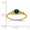 Lex & Lu 10k Yellow Gold Created Emerald Ring - 2 - Lex & Lu