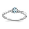 Lex & Lu 14k White Gold Aquamarine and Diamond Ring - Lex & Lu