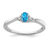 Lex & Lu 14k White Gold Blue Topaz and Diamond Ring LAL4673 - Lex & Lu