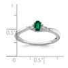 Lex & Lu 14k White Gold Created Emerald and Diamond Ring LAL4674 - 2 - Lex & Lu