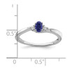 Lex & Lu 14k White Gold Created Sapphire and Diamond Ring LAL4677 - 2 - Lex & Lu