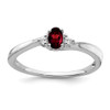 Lex & Lu 14k White Gold Garnet and Diamond Ring LAL4678 - Lex & Lu