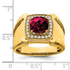Lex & Lu 14k Yellow Gold Created Ruby & Diamond Men's Ring LAL4797 - 3 - Lex & Lu