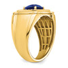 Lex & Lu 14k Yellow Gold Created Sapphire & Diamond Men's Ring LAL4798 - 7 - Lex & Lu