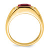 Lex & Lu 14k Yellow Gold Created Ruby & Diamond Men's Ring LAL4799 - 2 - Lex & Lu