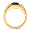 Lex & Lu 14k Yellow Gold Created Sapphire & Diamond Men's Ring LAL4800 - 2 - Lex & Lu