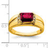 Lex & Lu 14k Yellow Gold Created Ruby & Diamond Men's Ring LAL4803 - 3 - Lex & Lu