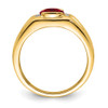 Lex & Lu 14k Yellow Gold Created Ruby & Diamond Men's Ring LAL4807 - 2 - Lex & Lu