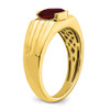 Lex & Lu 14k Yellow Gold Created Ruby & Diamond Men's Ring LAL4807 - 7 - Lex & Lu