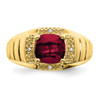 Lex & Lu 14k Yellow Gold Created Ruby & Diamond Men's Ring LAL4809 - 4 - Lex & Lu