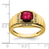 Lex & Lu 14k Yellow Gold Created Ruby & Diamond Men's Ring LAL4809 - 7 - Lex & Lu