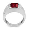 Lex & Lu 14k White Gold Created Ruby & Diamond Men's Ring LAL4815 - 2 - Lex & Lu Lex & Lu 14k White Gold Created Ruby & Diamond Men's Ring LAL4815 - 2 - Lex & Lu