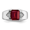 Lex & Lu 14k White Gold Created Ruby & Diamond Men's Ring LAL4815 - 5 - Lex & Lu Lex & Lu 14k White Gold Created Ruby & Diamond Men's Ring LAL4815 - 5 - Lex & Lu