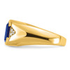 Lex & Lu 14k Yellow Gold Created Sapphire & Diamond Men's Ring LAL4818 - 4 - Lex & Lu