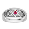 Lex & Lu 14k White Gold Ruby & Diamond Men's Ring LAL4824 - 6 - Lex & Lu