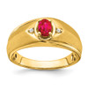 Lex & Lu 14k Yellow Gold Ruby & Diamond Men's Ring LAL4825 - Lex & Lu