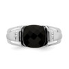 Lex & Lu 14k White Gold Onyx & Diamond Men's Ring LAL4828 - 5 - Lex & Lu