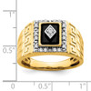 Lex & Lu 14k Yellow Gold Onyx & Diamond Men's Ring LAL4830 - 3 - Lex & Lu