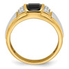 Lex & Lu 14k Two-tone Gold (Y&W) Onyx & Diamond Men's Ring - 2 - Lex & Lu