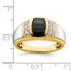 Lex & Lu 14k Two-tone Gold (Y&W) Onyx & Diamond Men's Ring - 3 - Lex & Lu