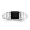 Lex & Lu 14k White Gold Onyx & Diamond Men's Ring LAL4837 - 5 - Lex & Lu