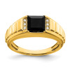 Lex & Lu 14k Yellow Gold Onyx & Diamond Men's Ring LAL4838 - Lex & Lu