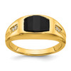 Lex & Lu 14k Yellow Gold Onyx & Diamond Men's Ring LAL4839 - Lex & Lu