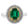 Lex & Lu 14k Two-tone Gold Lab Grown Diamond & Created Emerald Ring LAL4842 - 4 - Lex & Lu