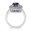 Lex & Lu 14k White Gold Lab Grown Diamond & Created Blue Sapphire Ring LAL4845 - 2 - Lex & Lu