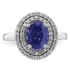 Lex & Lu 14k White Gold Lab Grown Diamond & Created Blue Sapphire Ring LAL4845 - 4 - Lex & Lu