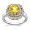 Lex & Lu 14k Two-tone Gold Lab Grown Diamond & Created Yellow Sapphire Ring LAL4851 - Lex & Lu