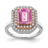 Lex & Lu 14k Two-tone Gold Lab Grown Diamond & Created Pink Sapphire Ring LAL4863 - Lex & Lu