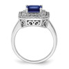 Lex & Lu 14k White Gold Lab Grown Diamond & Created Blue Sapphire Ring LAL4865 - 2 - Lex & Lu