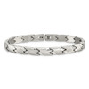 Lex & Lu Stainless Steel Polished and Brushed 8.25'' Bracelet - 3 - Lex & Lu