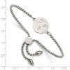 Lex & Lu Stainless Steel Polished Kissy Face Emoji Adjustable Bracelet - 2 - Lex & Lu