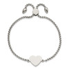 Lex & Lu Stainless Steel Polished Heart Adjustable Bracelet - 3 - Lex & Lu